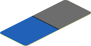 Sticker  2.0 x  0.8 with Dark Bluish Grey and Blue Rectangle