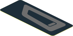 Sticker  0.8 x  2.0 with Dark Bluish Grey Air Vent on Black Background Right