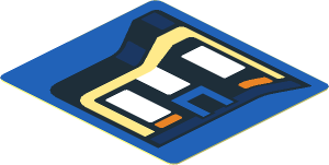 Sticker  1.8 x  2.0 with Headlamp on Blue Background Right (Needs Work)