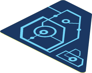Sticker  2.0 x  2.6 with Medium Azure Schematic Circles and Lines - Right Angle