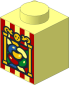 Brick  1 x  1 with Jelly Beans, Yellow Pillars, and Red Stripes Pattern