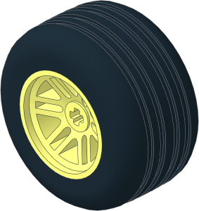 Wheel 27/ 38 x 29 with Integral Rubber Black Tyre Pattern