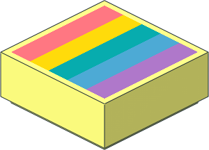 Tile  1 x  1 with Rainbow Stripes Pattern