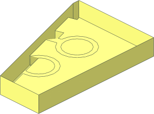 ~Wing  2 x  3 Right with Chamfer without Studs and Top Face