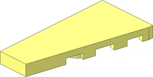 ~Wing  2 x  4 Left with Chamfer without Studs