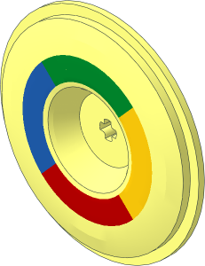 Wheel Cover Smooth for Wheel 34 x 56 with Green/Yellow/Red/Blue Circle Pattern