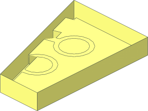 ~Wing  2 x  3 Right without Chamfer without Studs and Top Face