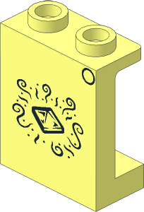 Panel  1 x  2 x  2 Reinforced with Black Circle, Stone Crystal and Swirls Pattern