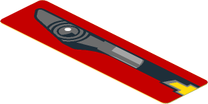 Sticker  0.8 x  3.0 with Headlamp on Red Background Right (Needs work)