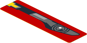 Sticker  0.8 x  3.0 with Headlamp on Red Background Left (Needs work)