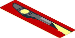 ~Sticker  0.8 x  3.0 with Headlamp on Red Background Right - Common Part