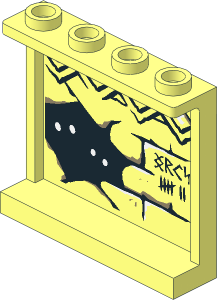 Panel  1 x  4 x  3 Reinforced with Diamond Bricks and Eyes on Inside and Diamond Bricks Type 1 on Outside Stickers