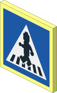 Roadsign Clip-on  2 x  2 Square with Crosswalk Sticker