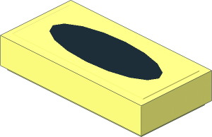 Tile  1 x  2 with Groove with Black Oval Sticker