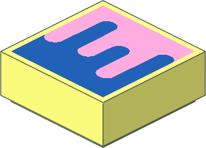 Tile  1 x  1 with Blue and Bright Pink Streaks Pattern