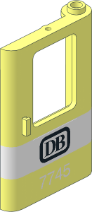Train Door  1 x  4 x  5 Right with White Stripe Pattern and Black and White DB 7745 Sticker