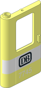 Train Door  1 x  4 x  5 Left with White Stripe Pattern and Black and White DB 7745 Sticker