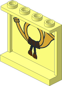 Panel  1 x  4 x  3 Reinforced with Golden Post Horn Sticker