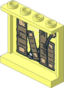 Panel  1 x  4 x  3 Reinforced with Books, Cobweb, Stones and Arrow Right Sticker