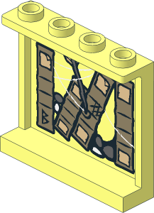 Panel  1 x  4 x  3 Reinforced with Books, Cobweb, Stones and Arrow Left Sticker