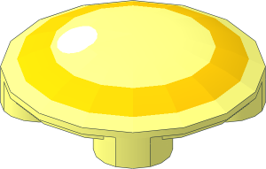 Dish  2 x  2 without Rim with Yellow Eye with White Circle Pattern