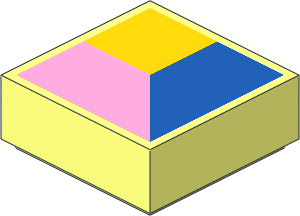 Tile  1 x  1 with Blue, Bright Pink and Yellow Polygons Pattern
