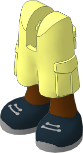 Figure Friends Legs with Cargo Pants with Reddish Brown Legs, Black Shoes with Light Bluish Grey Laces and Soles Pattern