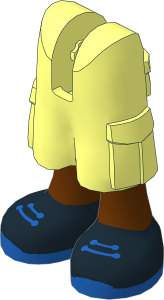 Figure Friends Legs with Cargo Pants with Reddish Brown Legs, Black Shoes with Blue Laces and Soles Pattern