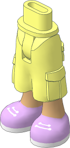 Figure Friends Hips and Legs with Cargo Pants with Medium Tan Legs, Lavender Shoes with White Laces and Soles Pattern