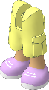 Figure Friends Legs with Cargo Pants with Medium Tan Legs, Lavender Shoes with White Laces and Soles Pattern