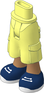 Figure Friends Hips and Legs with Cargo Pants with Medium Nougat Legs, Dark Blue Shoes with White Laces and Soles Pattern