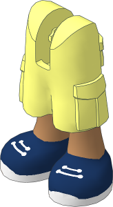 Figure Friends Legs with Cargo Pants with Medium Nougat Legs, Dark Blue Shoes with White Laces and Soles Pattern