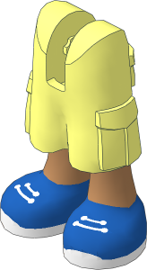 Figure Friends Legs with Cargo Pants with Medium Nougat Legs, Blue Shoes with White Laces and Soles Pattern