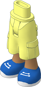 Figure Friends Hips and Legs with Cargo Pants with Medium Nougat Legs, Blue Shoes with White Laces and Soles Pattern