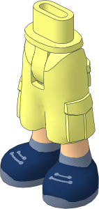 Figure Friends Hips and Legs with Cargo Pants with Light Nougat Legs, Dark Blue Shoes with Sand Blue Laces and Soles Pattern