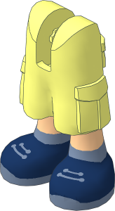 Figure Friends Legs with Cargo Pants with Light Nougat Legs, Dark Blue Shoes with Sand Blue Laces and Soles Pattern