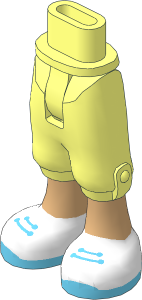 Figure Friends Hips and Legs with Cropped Trousers with Medium Tan Legs, White Shoes with Medium Azure Laces and Soles Pattern
