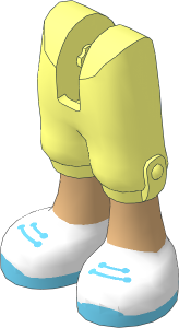 Figure Friends Legs with Cropped Trousers with Medium Tan Legs, White Shoes with Medium Azure Laces and Soles Pattern
