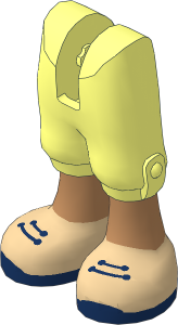 Figure Friends Legs with Cropped Trousers with Medium Nougat Legs, Tan Shoes with Dark Blue Laces and Soles Pattern