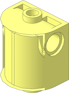 ~Brick Round  2 x  2 x  2 Half Cylinder Extended Robot Body with 4 Studs on Back without Front