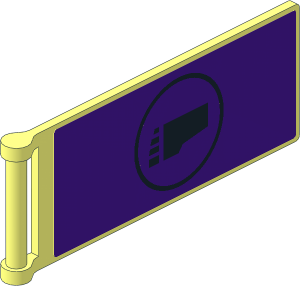 Flag  8 x  3 with Rod with Black Foot Clan Logo on Medium Lilac Sticker