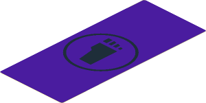 Sticker  2.8 x  6.5 with Black Foot Clan Logo on Medium Lilac