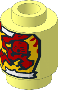 Brick  1 x  1 Round with Bionicle Set 8534 Canister Pattern