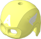 Minifig Helmet with Mask with White Letter A and Wings on Sides Pattern