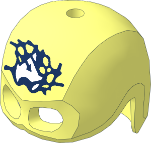 Minifig Helmet with Mask with White Letter A and Dark Blue Symbiote Tendrils Pattern