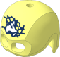 Minifig Helmet with Mask with White Letter A and Dark Blue Symbiote Tendrils Pattern