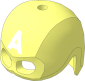 Minifig Helmet with Mask with White Letter A Pattern