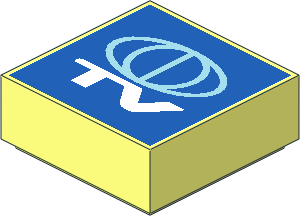 Tile  1 x  1 with TV Logo on Blue Background Pattern
