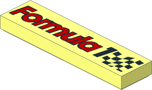 Tile  1 x  4 with "Formula 1" and Checkered Flag Pattern