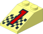 Slope Brick 33  3 x  2 with Red "1" and Checkered Flag Pattern